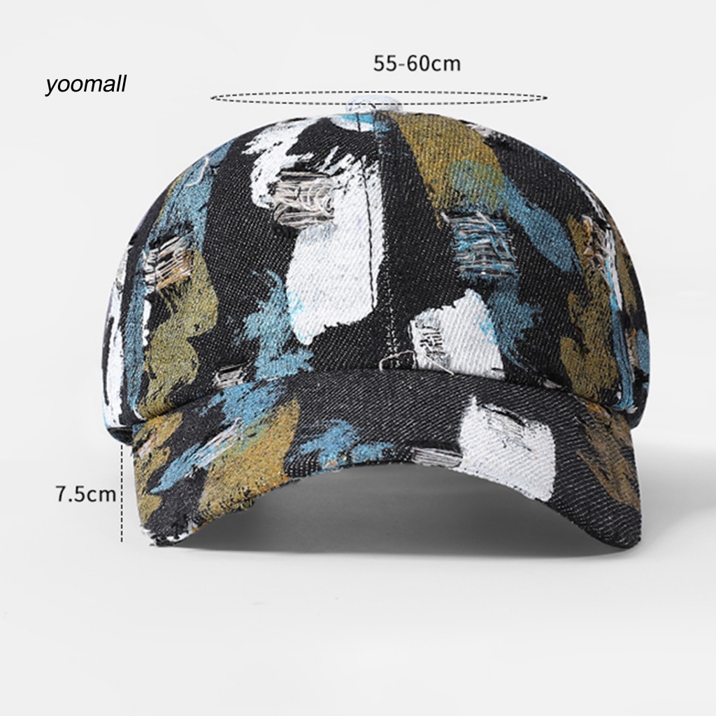 Mũ Lưỡi Trai Họa Tiết Graffiti Thiết Kế Rách Màu Sắc Tươi Sáng Phong Cách Hip Hop Thời Trang Cho Nam Và Nữ