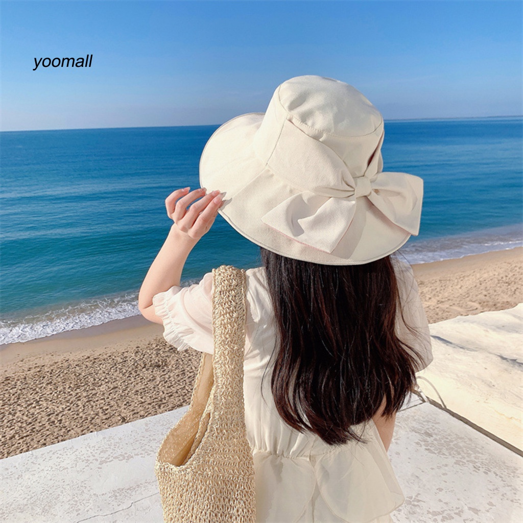 Nón Tai Bèo Vành Rộng Chống Tia UV Thoáng Khí Màu Sắc Đơn Giản Dành Cho Nữ