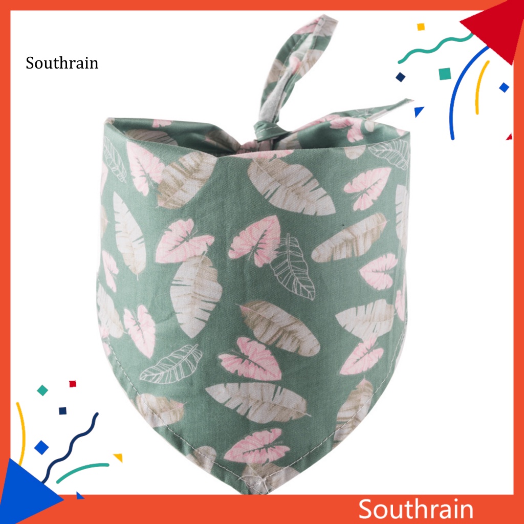 Khăn Yếm Tam Giác Bằng Vải Cotton In Họa Tiết Thời Trang Có Thể Điều Chỉnh Cho Thú Cưng