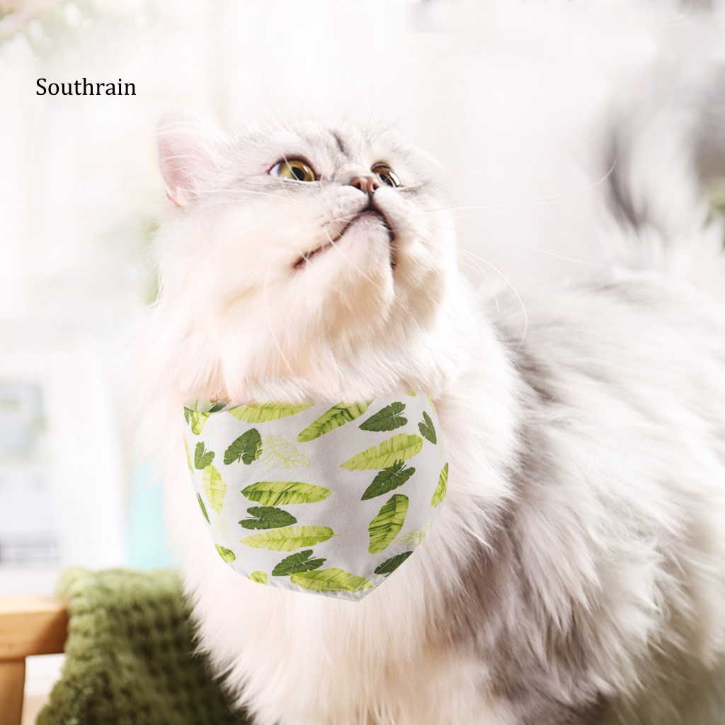 Khăn Yếm Tam Giác Bằng Vải Cotton In Họa Tiết Thời Trang Có Thể Điều Chỉnh Cho Thú Cưng