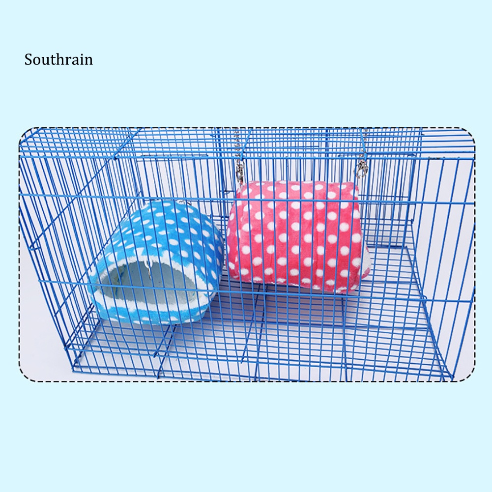 Nhà Treo Mềm Mại Họa Tiết Chấm Bi Cho Hamster Chinchilla