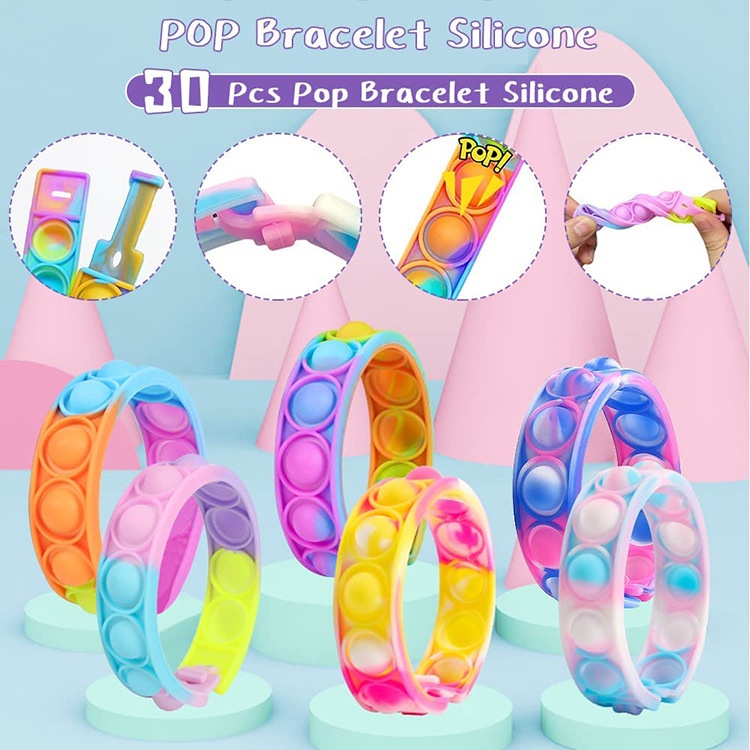 Pop it fidget Đồ Chơi Vòng Đeo Tay Xếp Hình Chưa Đóng Gói