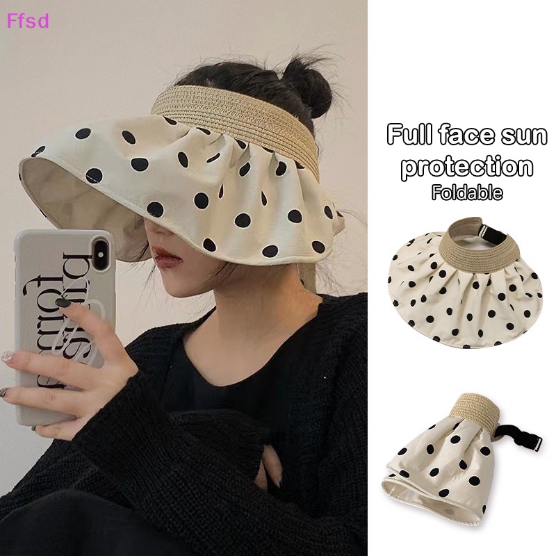 {Ffsd} Mũ Che Nắng Vành Rộng Mềm Mại Chống Tia UV Hai Công Dụng Thời Trang Mùa Hè Có Thể Gập Lại Dành Cho Bạn Nữ Đi Biển Ngoài
