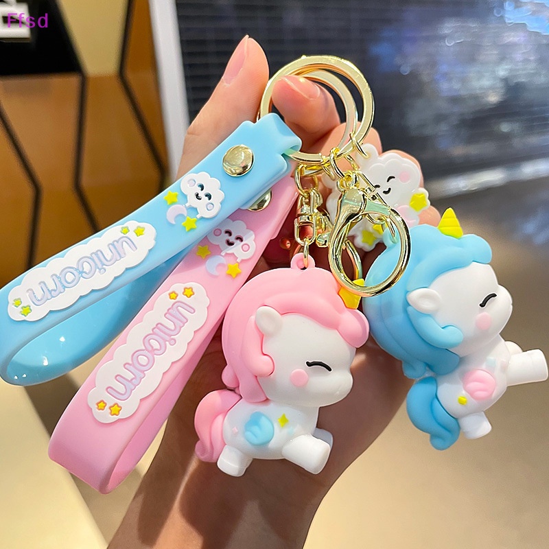 Móc Khóa Hình Kỳ Lân 3D Mềm Mại Dễ Thương