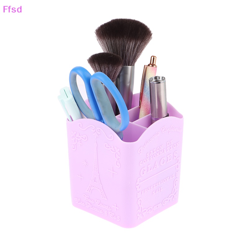 {Ffsd} Hộp 4 Ngăn Đựng Cọ Trang Điểm Sơn Móng Tay Nghệ Thuật * Bán Chạy
