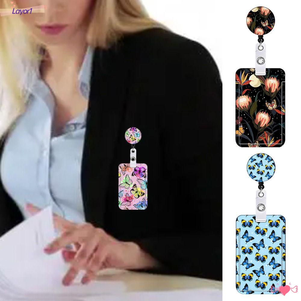 Set 1 / 3 Giá Đỡ Thẻ Tên Có Dây Đeo Có Thể Thu Gọn Cho Nam / Nữ