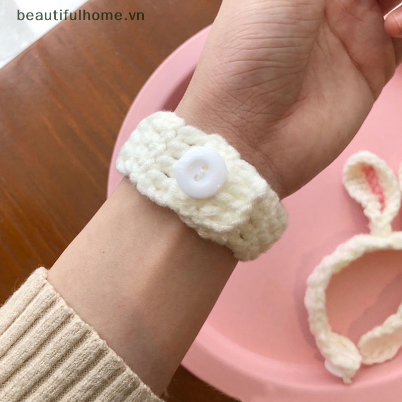 [beautifulhome] Vòng Đeo Tay Đan Len Thủ Công Hình Tai Thỏ / Cà Rốt / Ếch Thời Trang Cho Học Sinh [beauty]