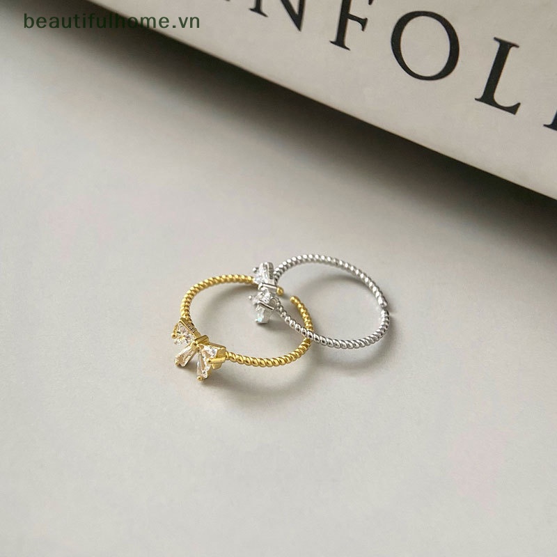 [beautifulhome] Nhẫn Công Chúa Đính Đá Zircon Hình Nơ Thời Trang Ngọt Ngào Tinh Tế Làm Quà Tặng Sinh Nhật Cho Nữ [beauty]