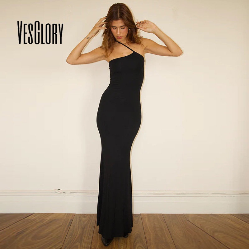 Đầm Maxi Hai Dây Màu Trơn Dáng Ôm Gợi Cảm Thời Trang 2023 Dành Cho Bạn Nữ