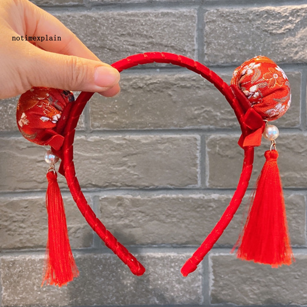 Nta Băng Đô Cài Tóc Đính Ngọc Trai Giả Thiết Kế Tua Rua Đôi Phong Cách Trung Hoa Cho Nữ Mỗi Ngày