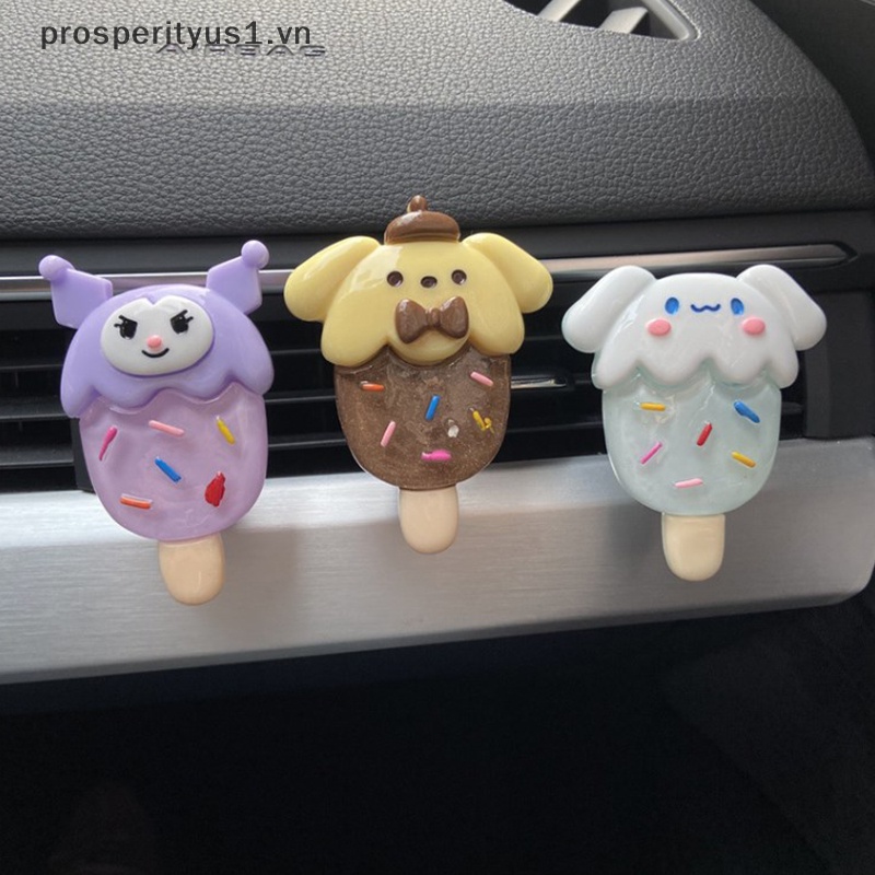 [prosperityus1] Kẹp Khuếch Tán Hương Thơm Xe Hơi Họa Tiết Hoạt Hình Melody Cinnamoroll Kuromi Melody Đáng Yêu [VN]