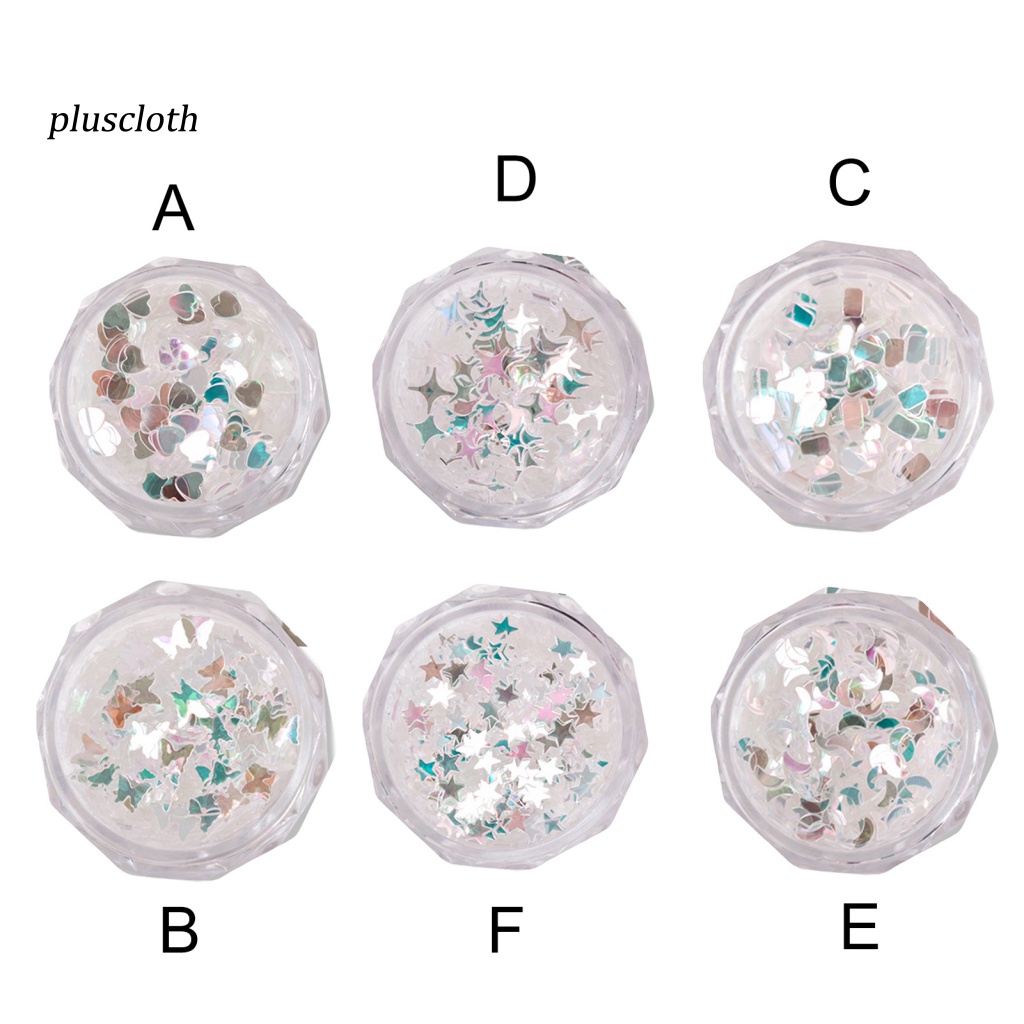 1 Hộp Hạt Kim Sa Hình Bướm Trái Tim Trang Trí Móng Tay Nghệ Thuật Sáng Tạo 6 Kiểu Màu Sắc Sống Động
