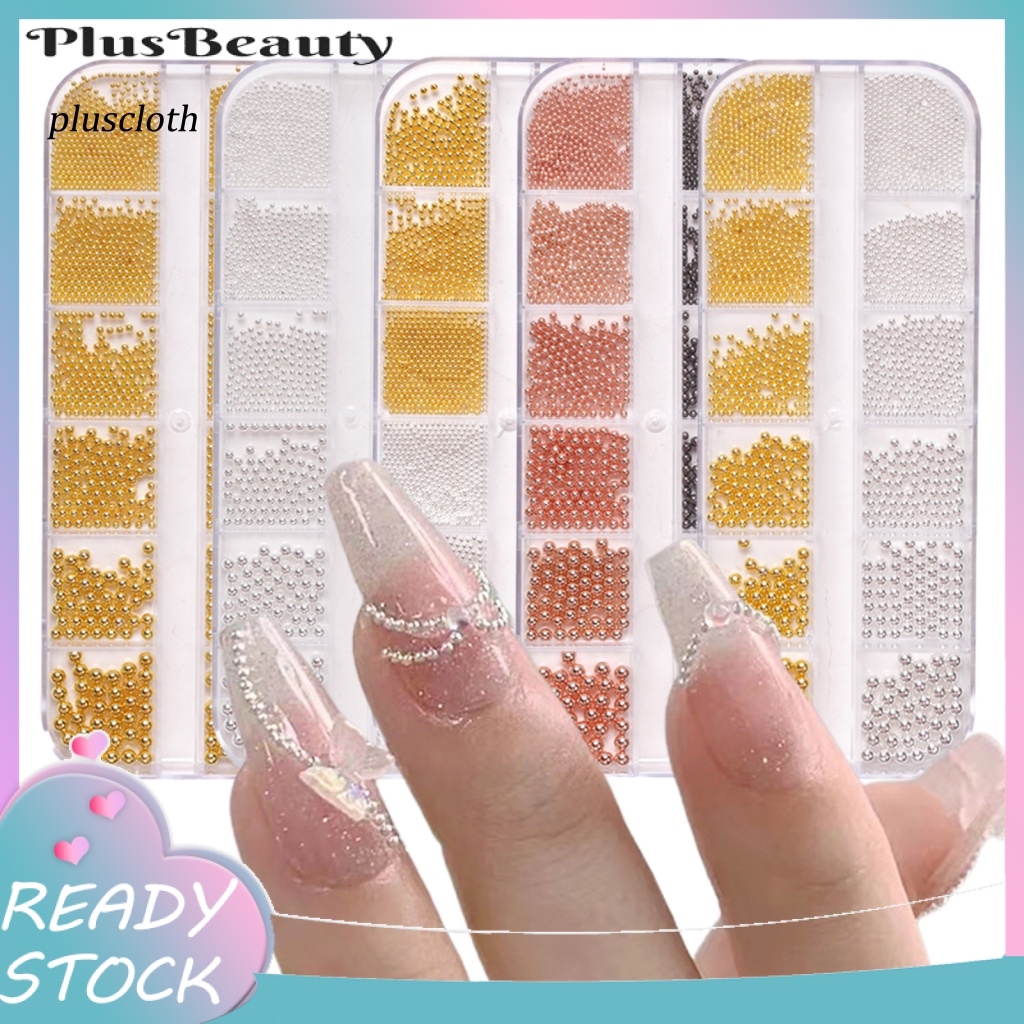 1 Hộp Hạt Thép 12 Kích Cỡ Trang Trí Móng Tay Nghệ Thuật