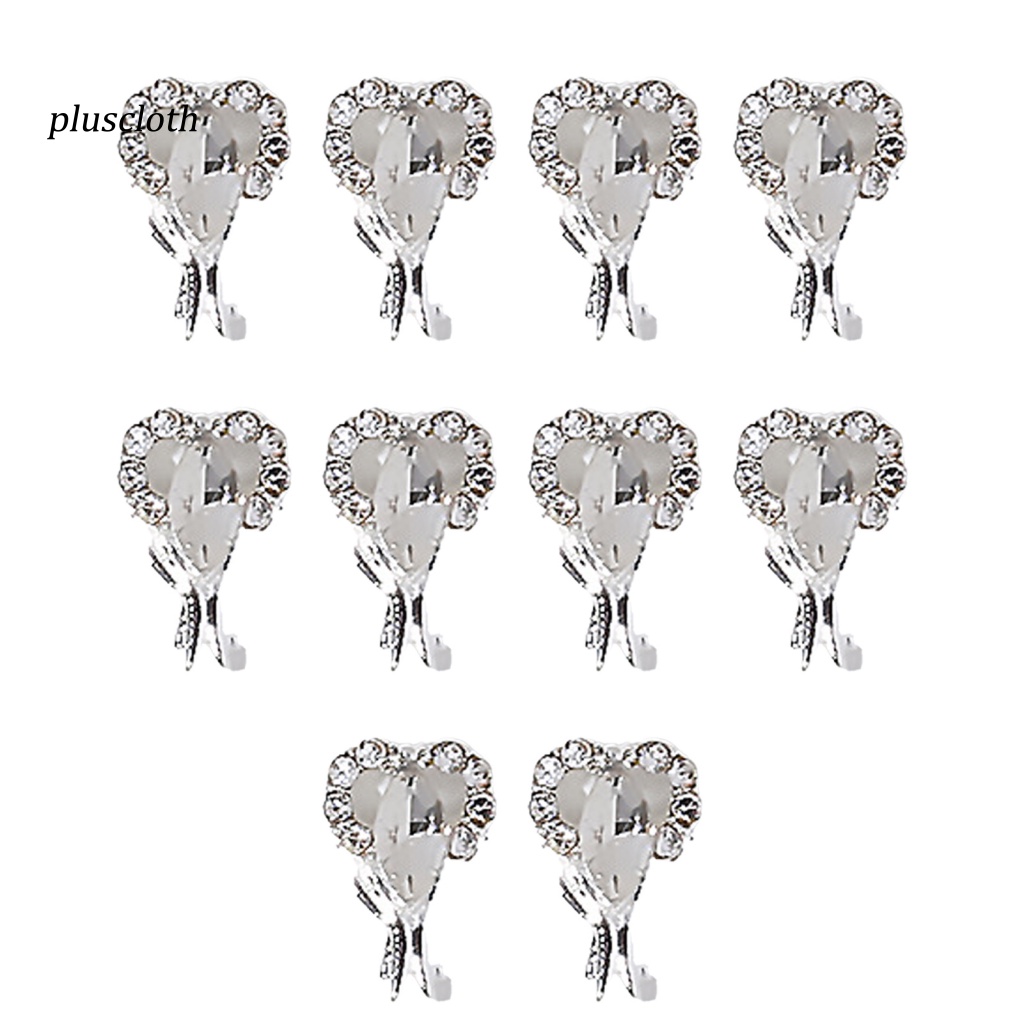 Bộ 10 Hạt Nơ Hợp Kim Lấp Lánh Trang Trí Móng Tay Nghệ Thuật