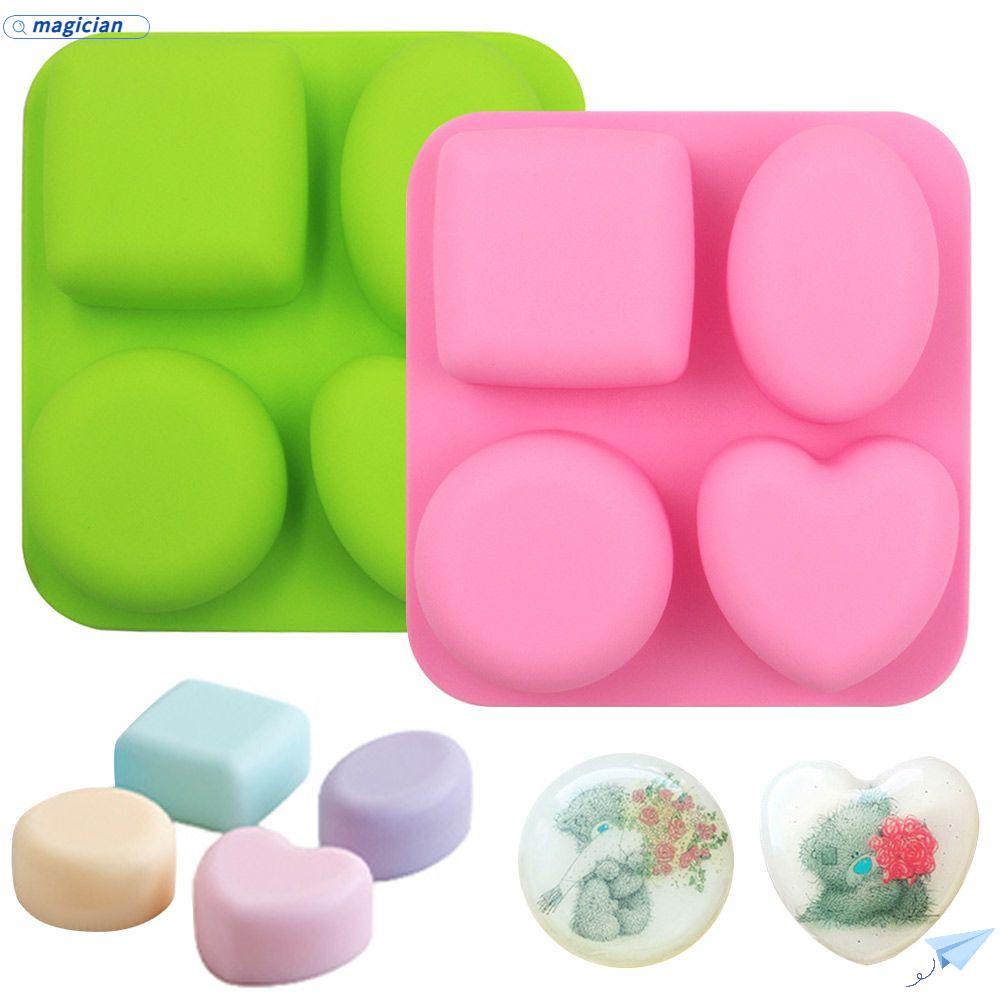 MAG Khuôn Silicone Làm Xà Phòng 3D Hình Trụ / Tròn / Trái Tim / Vuông