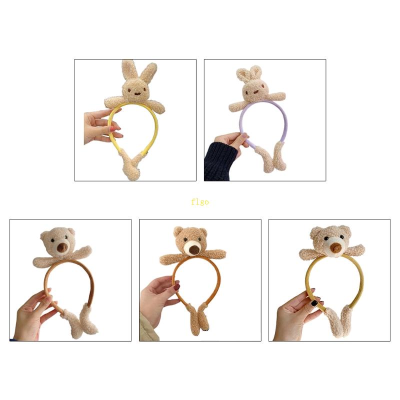 Băng Đô Cài Tóc Rửa Mặt / Trang Điểm Hình Thỏ / Gấu Bông Mềm Mại Chống Trượt