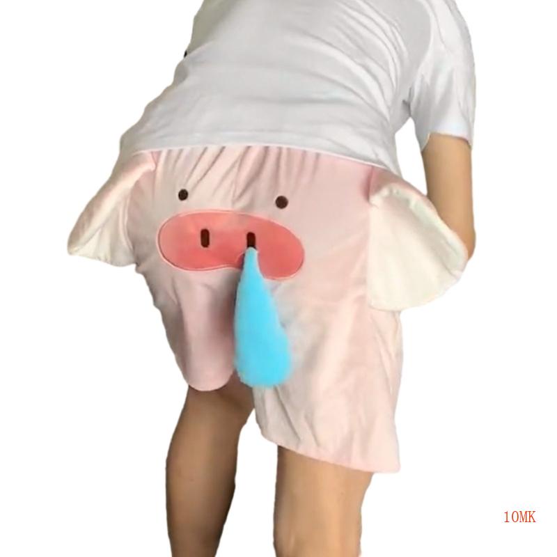 Quần Short Ngủ Lưng Thun Thoải Mái In Hình Chú Heo Dễ Thương Thời Trang Mùa Hè Cho Nam Và Nữ