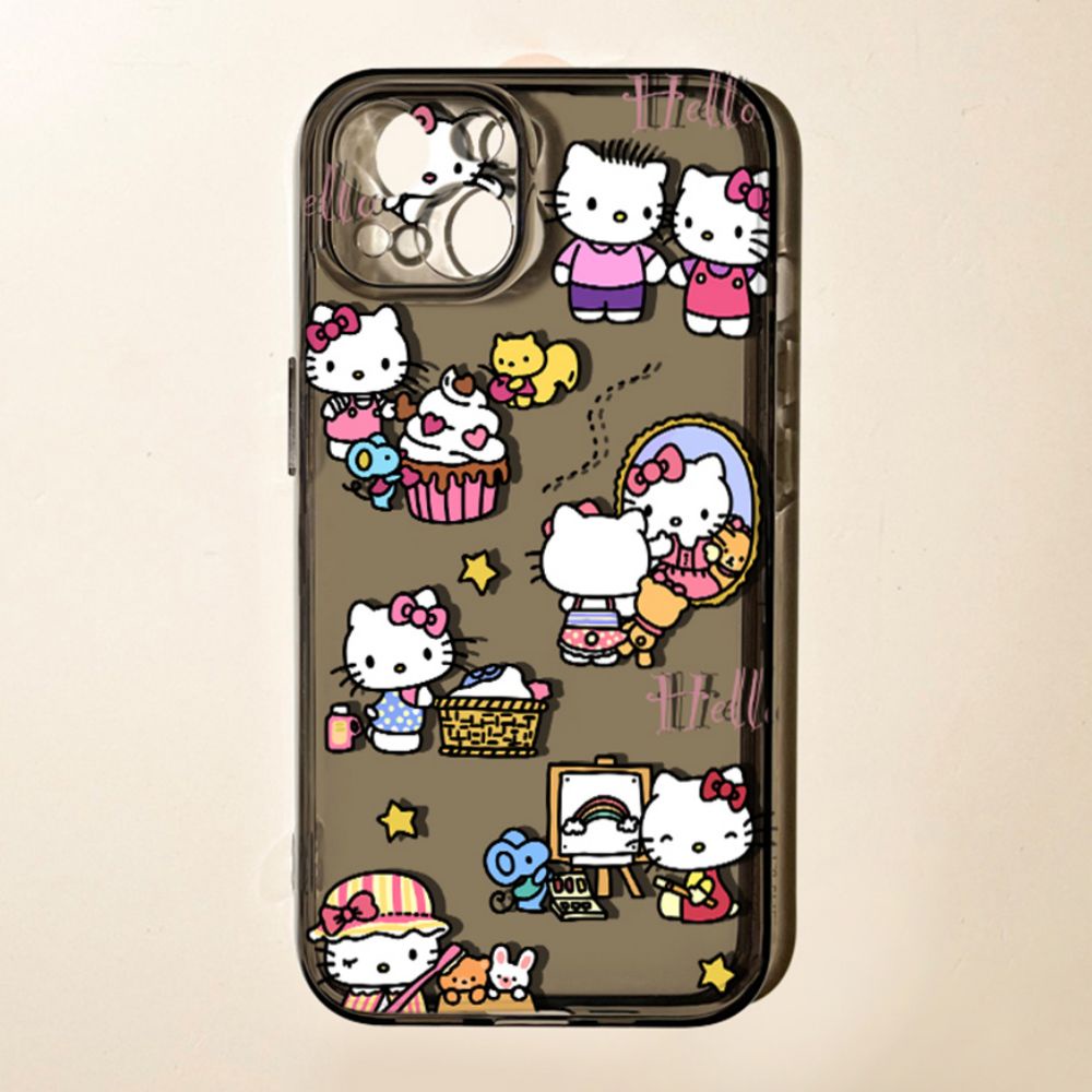 Ốp Điện Thoại TPU Mềm Chống Dấu Vân Tay In Hình Hello Kitty Cho IPhone 11 14 13 12 Pro Max XS XR 7 8 Plus
