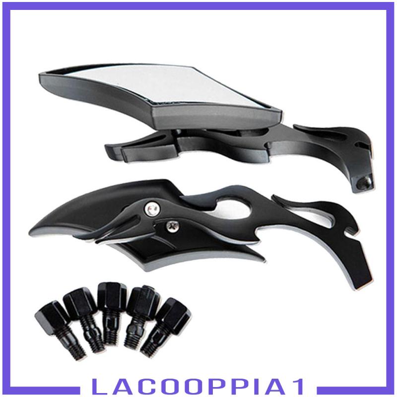 [Lacooppia1] Gương Chiếu Hậu Xoắn Ốc 8mm 10mm Màu Đen Cho Cruiser
