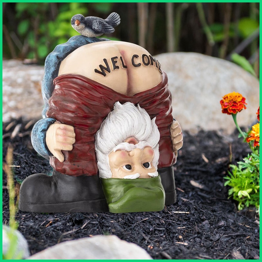 Mô Hình Gnomes Chào Mừng Gnome Bức Tượng Gnome Nhỏ Vui Nhộn Trang Trí Vườn Cổ Tích Jwvn