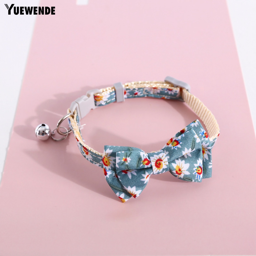 Vòng Cổ Polyester Cotton Thiết Kế Thắt Nơ Có Thể Điều Chỉnh Gắn Chuông Cho Thú Cưng
