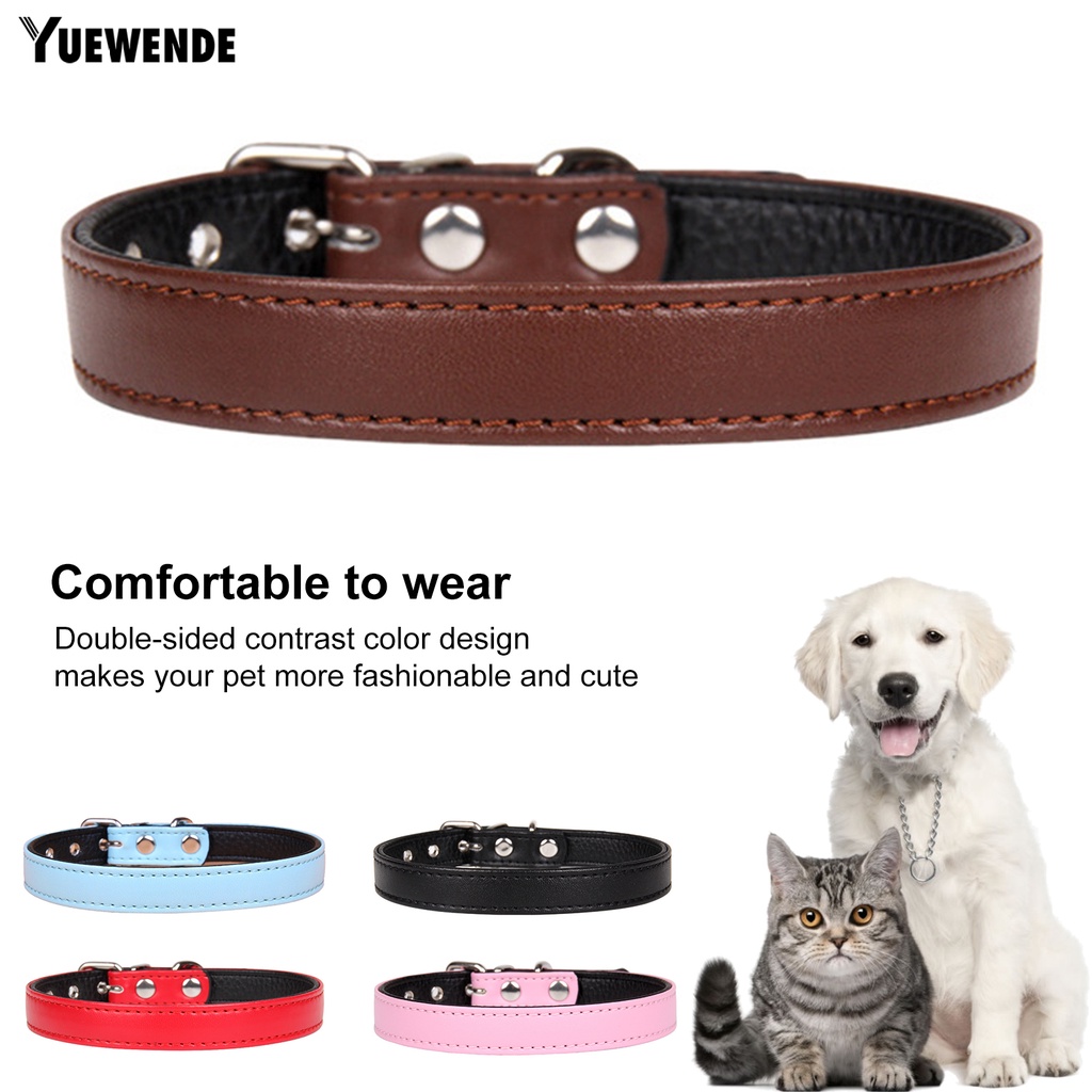 Yq.e Vòng Cổ Giả Da Chặn Màu Có Thể Điều Chỉnh Cho Thú Cưng Mặc Hàng Ngày