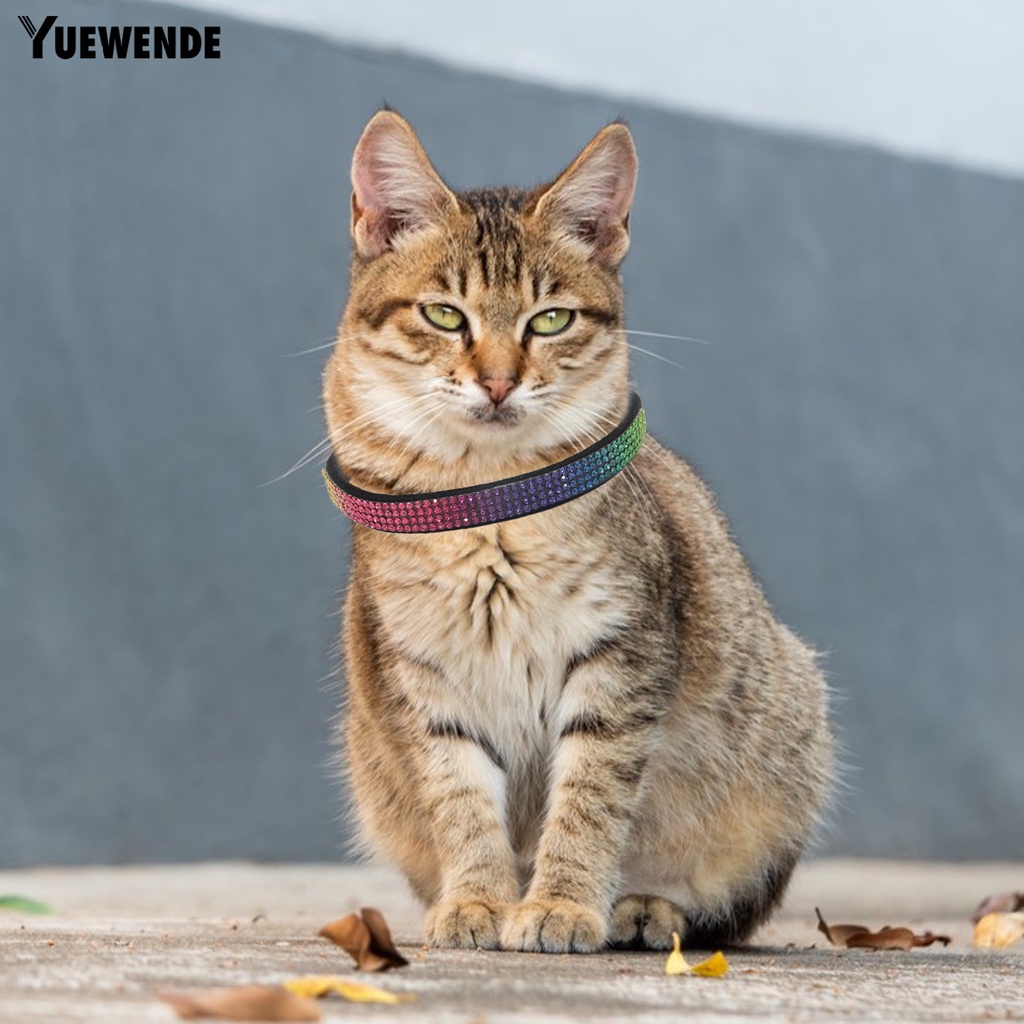 Yq.e Vòng Cổ Đính Đá Sáng Bóng Thoải Mái Có Thể Điều Chỉnh Dành Cho Mèo Cưng