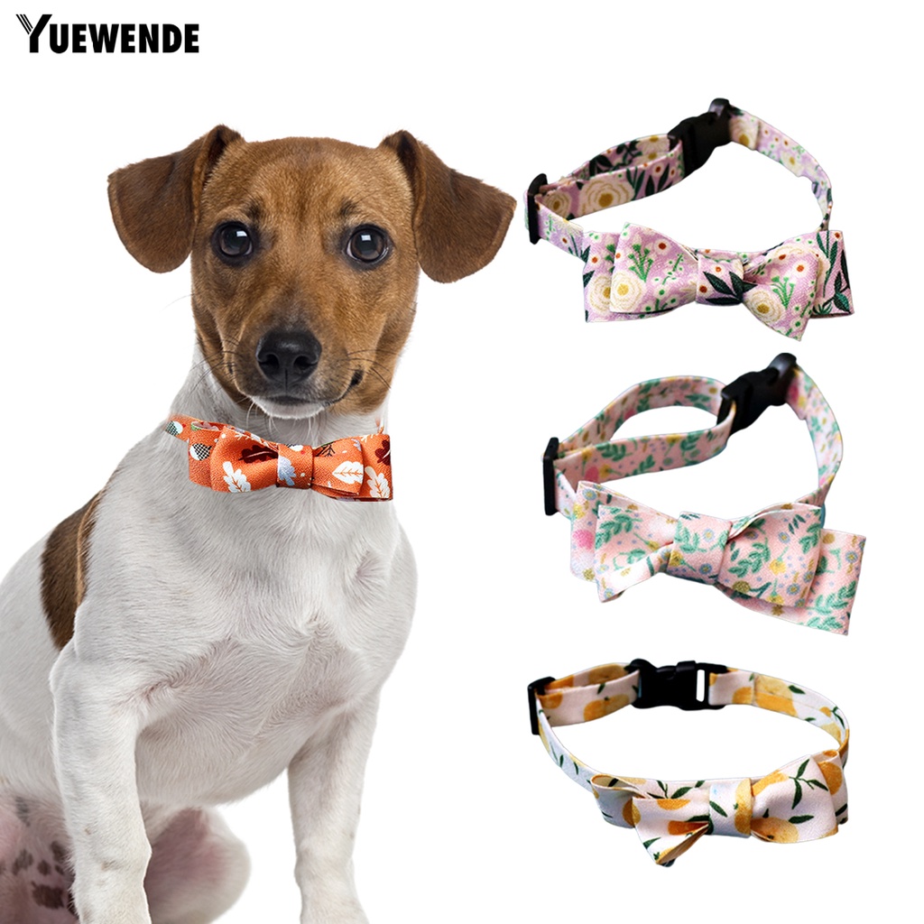 Yq.e Vòng Cổ Polyester Thắt Nơ Nhiều Màu Sắc Chống Mài Mòn Dễ Tháo Gỡ Trang Trí Vòng Cổ Cún Cưng