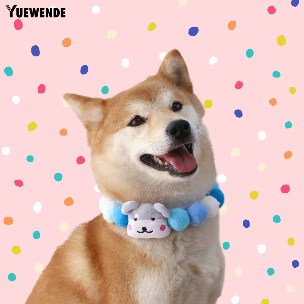 Vòng Cổ Đính Banh Lông Mềm Dễ Thương Cho Thú Cưng