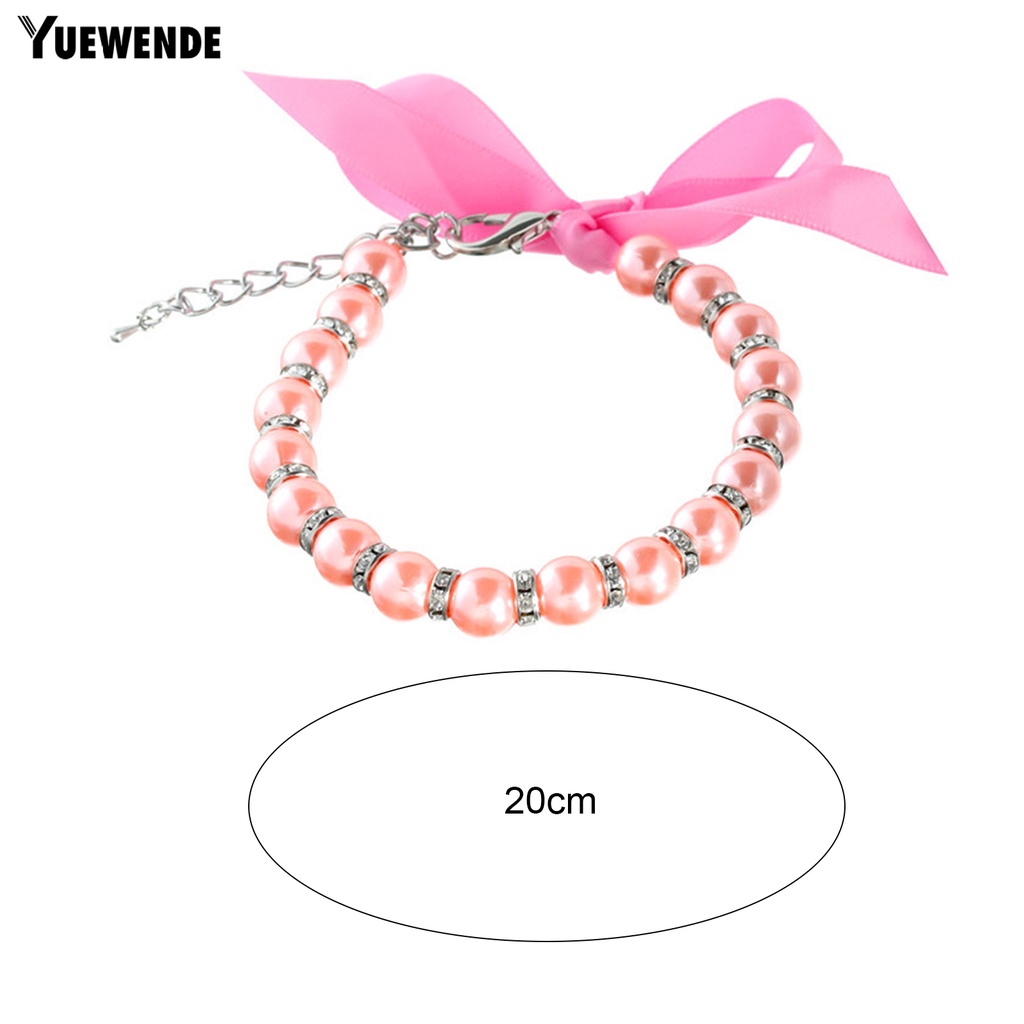 Yq.e Vòng Cổ Bắt Sáng Đính Ngọc Trai Giả Tinh Tế Đáng Yêu Trang Trí Vòng Cổ Cho Thú Cưng Cửa Hàng