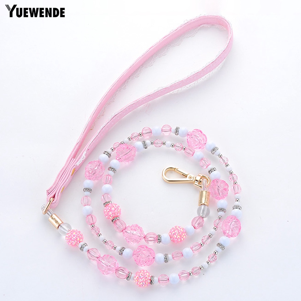 Dây Dắt Thú Cưng Đi Dạo Đính Hạt Pha Lê Giả Chống Rơi Thoải Mái Thời Trang