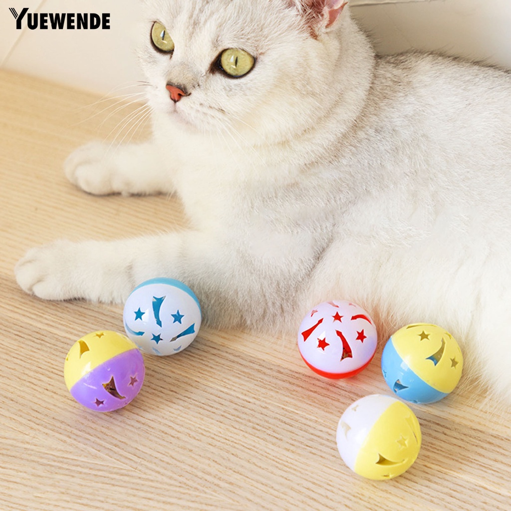 Bộ 5 Chuông Đồ Chơi YQ.E Xoay Bằng Nhựa Chống Mài Mòn Siêu Bền Thiết Kế Giải Trí Tương Tác Với Mèo Cưng