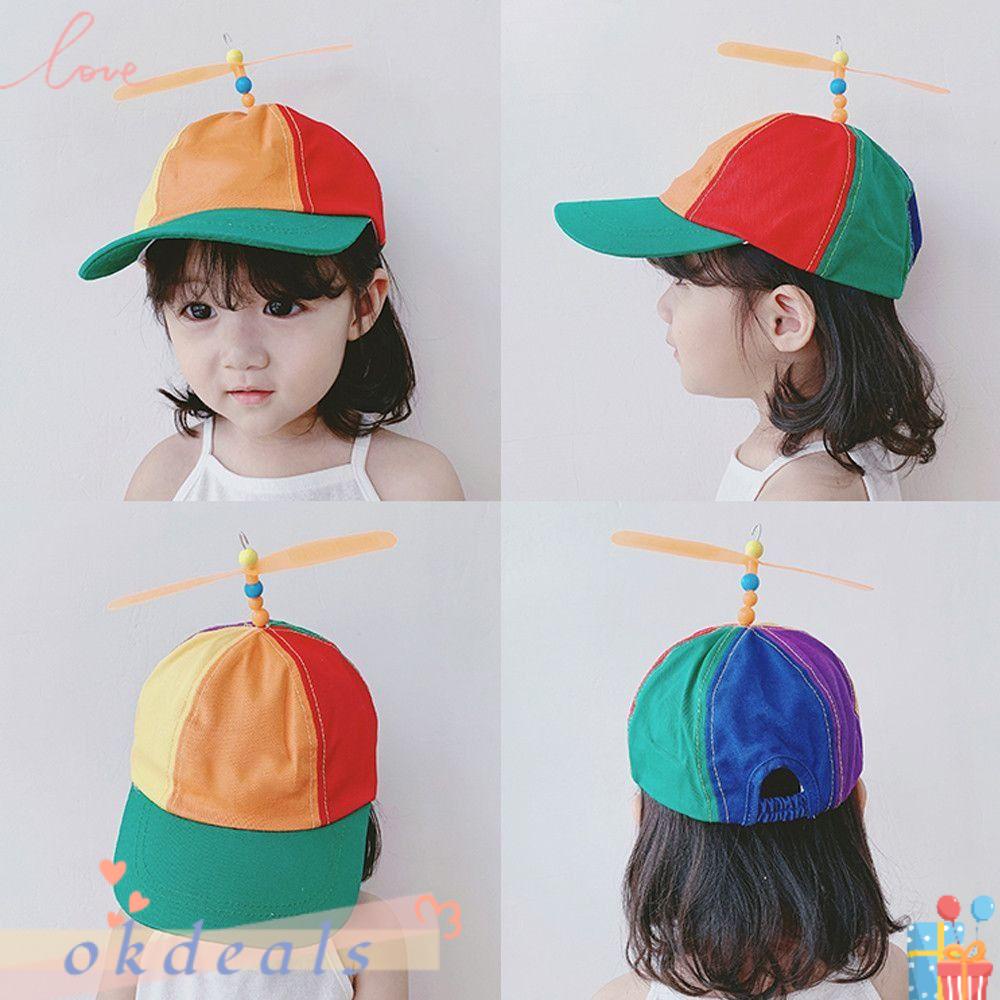 Mũ Lưỡi Trai In Hình Trực Thăng Cánh Quạt Màu Cầu Vồng Vui Nhộn