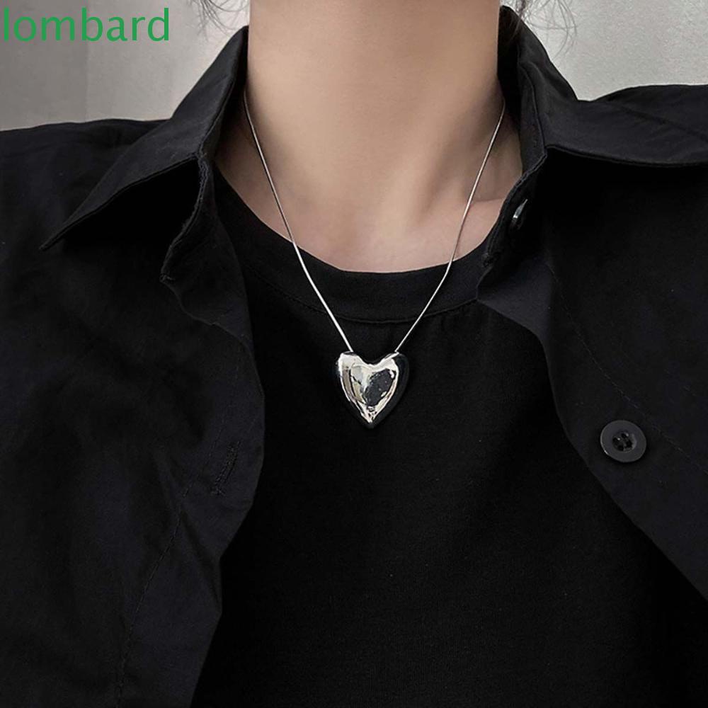 Vòng Cổ Choker Hợp Kim Ba Chiều Mặt Trái Tim Ba Chiều Thời Thượng Cho Nữ