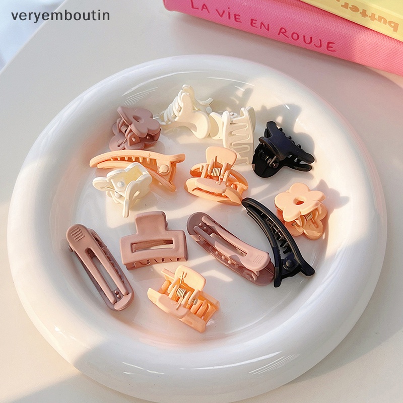 Set 10 Kẹp Tóc Càng Cua Mini Bằng Nhựa Nhám Thời Trang Cho Bé Gái