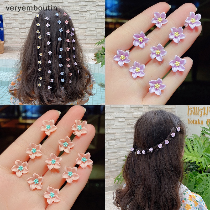 Set 10 Kẹp Tóc Hình Bông Hoa Dễ Thương