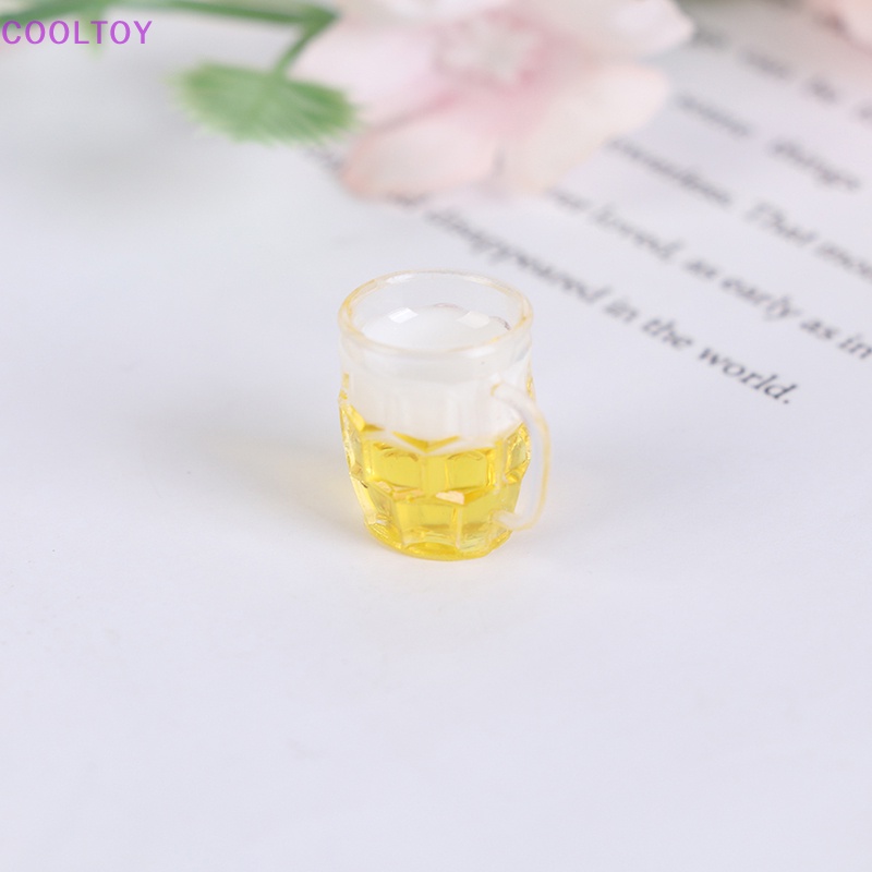 2 Ly Thủy Tinh Uống Bia Mini Tỉ Lệ 1 / 12 Trang Trí Nhà Búp Bê