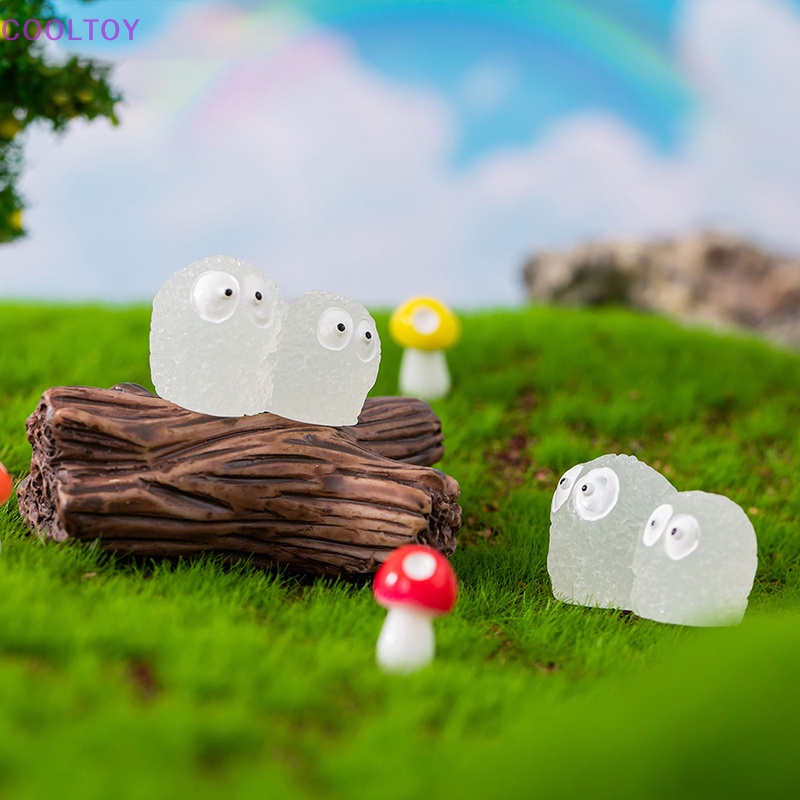 Bộ 2 Đồ trang trí Búp Bê Hoạt Hình Mini Màu Đen Phát Sáng Dùng Trang Trí Tiểu Cảnh