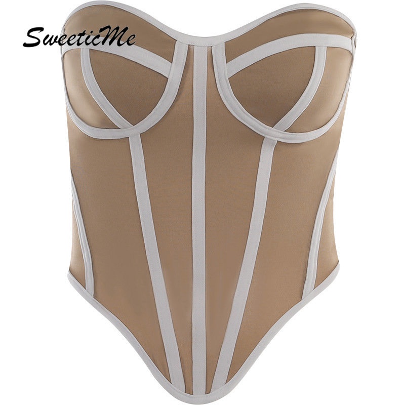 Áo Ống Ôm Hở Lưng Phối Màu Tương Phản Thời Trang Mới 2023 Cho Nữ