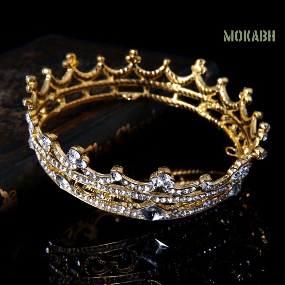 Vương Miện Tròn Đính Đá Toàn Diện Dành Cho Cô Dâu