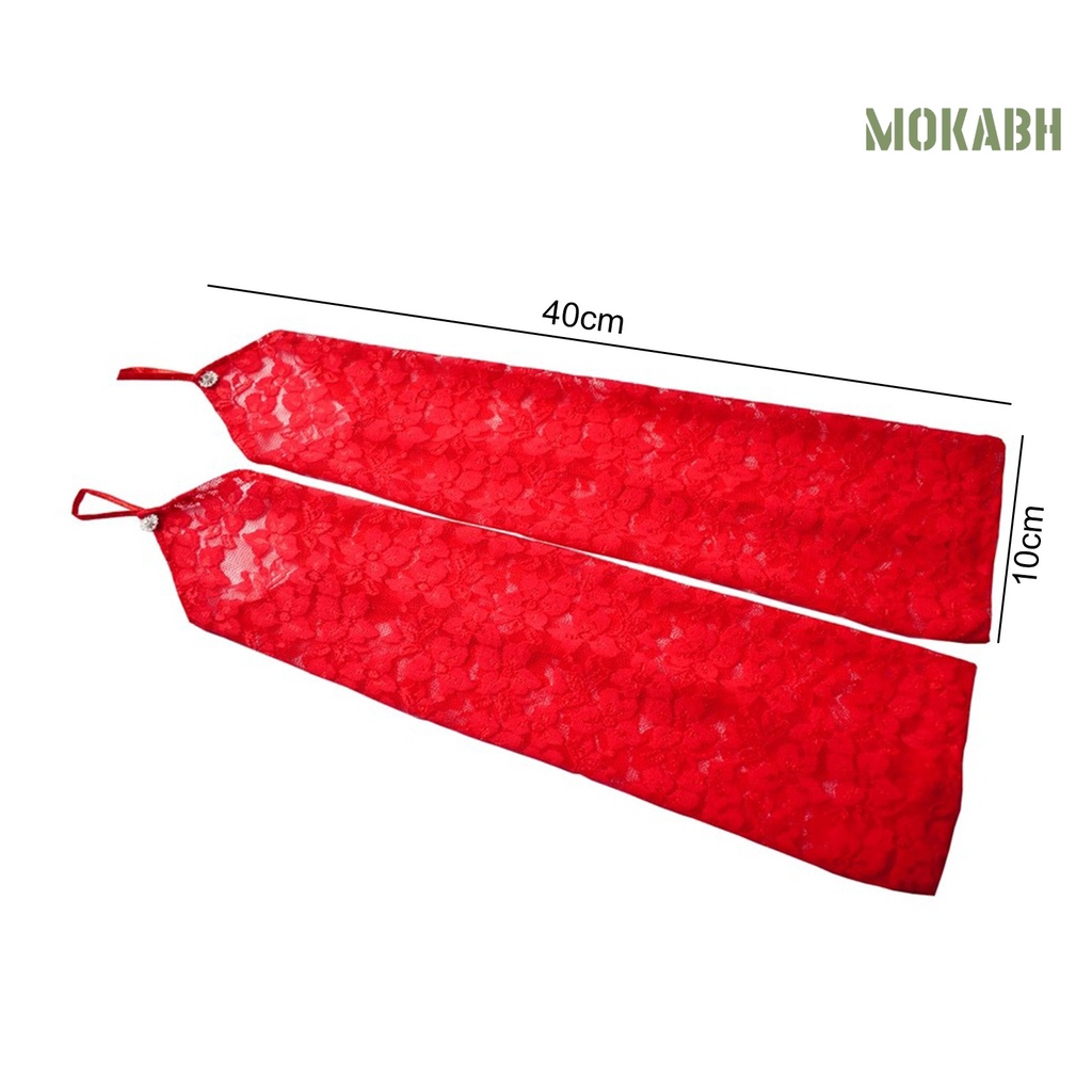 1 Đôi Găng Tay Cô Dâu Hở Ngón Màu Sắc Thanh Lịch