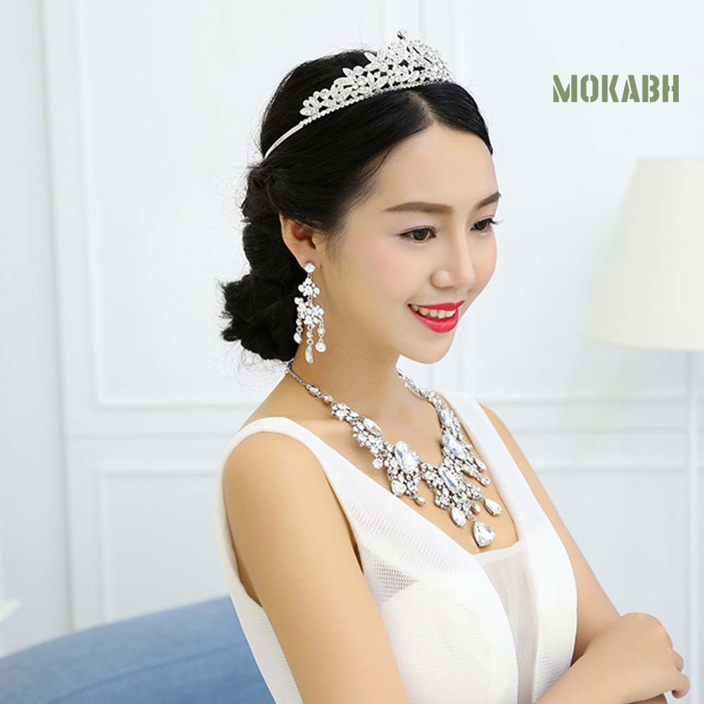 Bộ 2 Vòng cổ + Bông Tai Đính Đá Lấp Lánh Thời Trang Cho Nữ