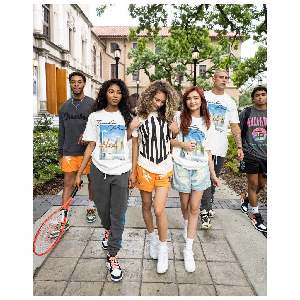 Inaka POWER Quần Short Thể Thao Dài Đến Đầu Gối Phong Cách Đường Phố Mỹ