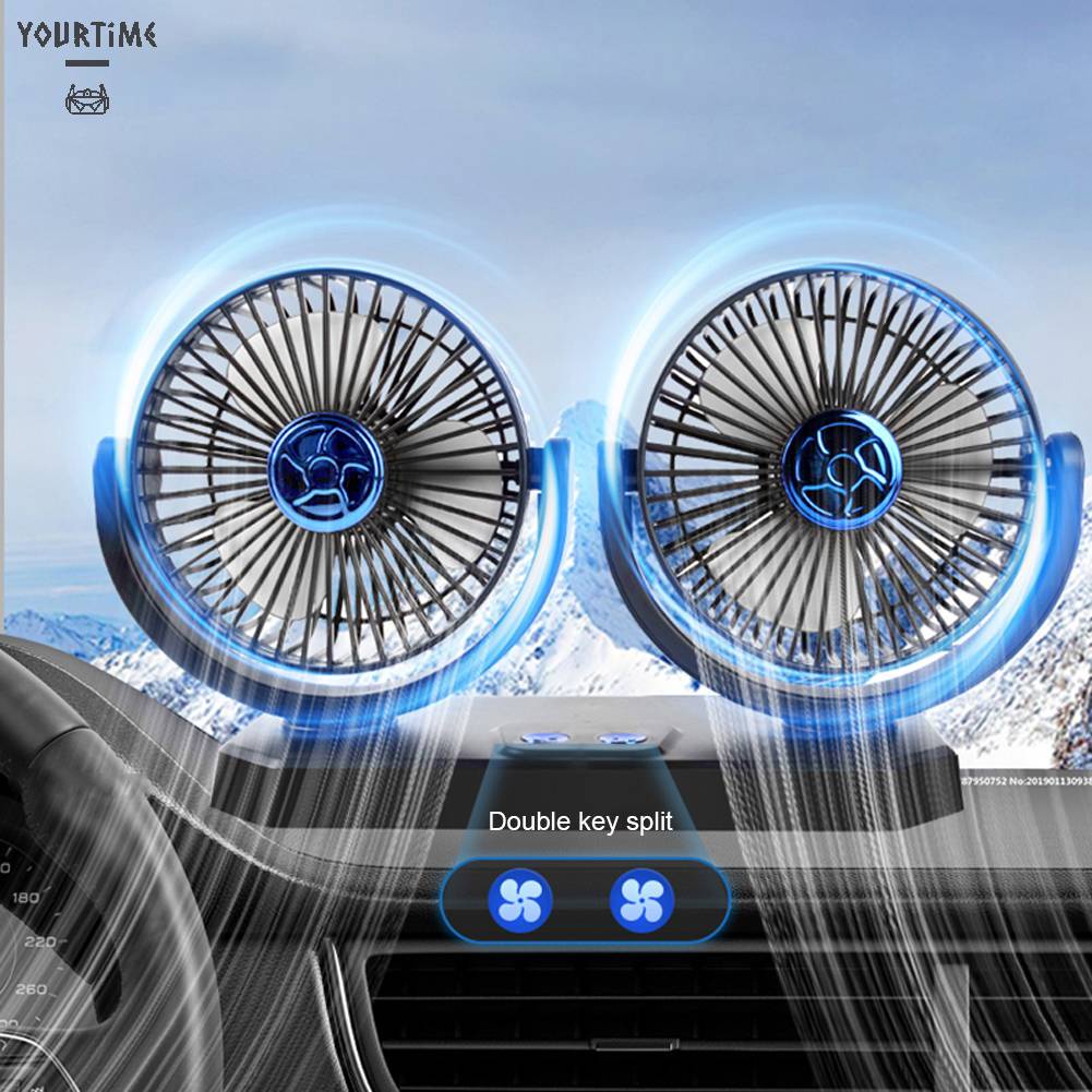 Quạt Thông Gió Tự Động Hai Đầu 3 Bánh Răng 12 / 24V Dành Cho Gia Đình