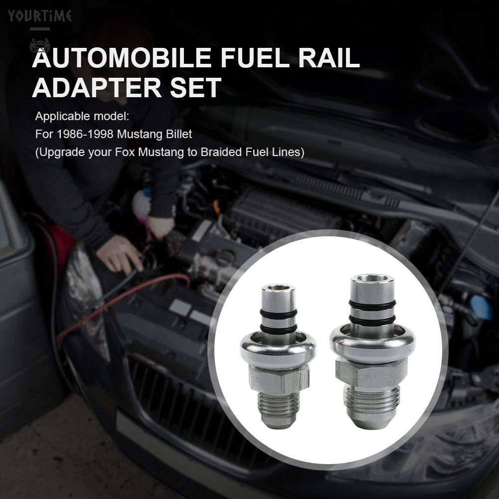 Set 2 Đầu Nối Đường Ray Nhiên Liệu AN6 AN8 Cho 1986-1998 Mustang Billet