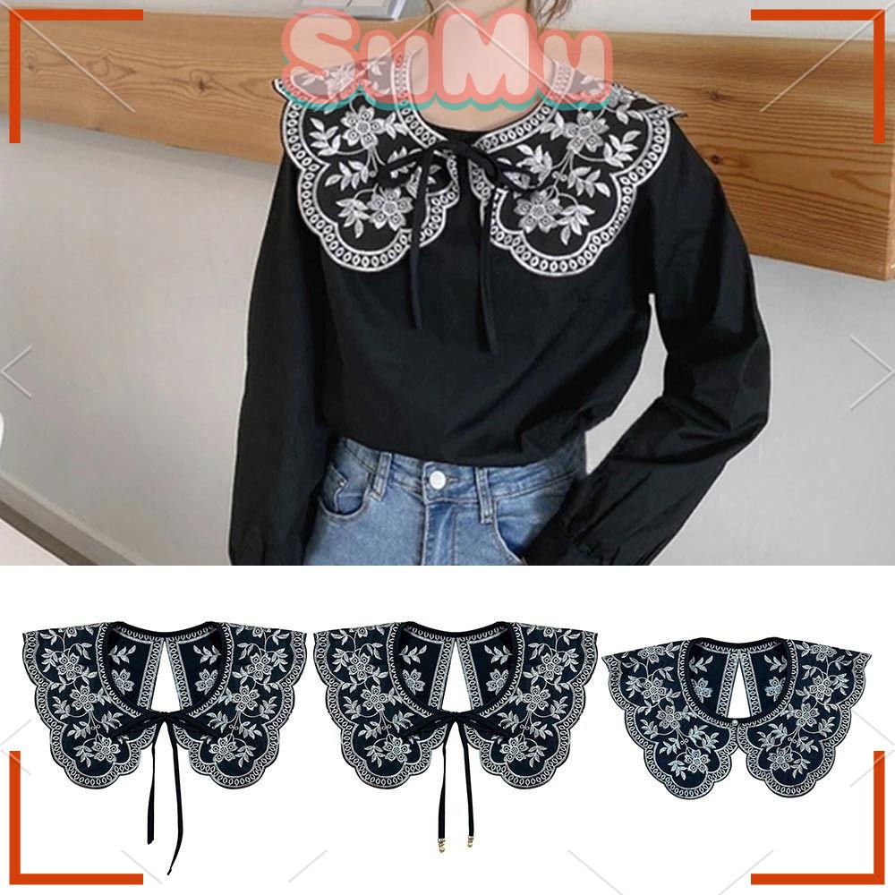 Cổ Áo Rời Cổ Bẻ Thêu Họa Tiết Dành Cho Nữ