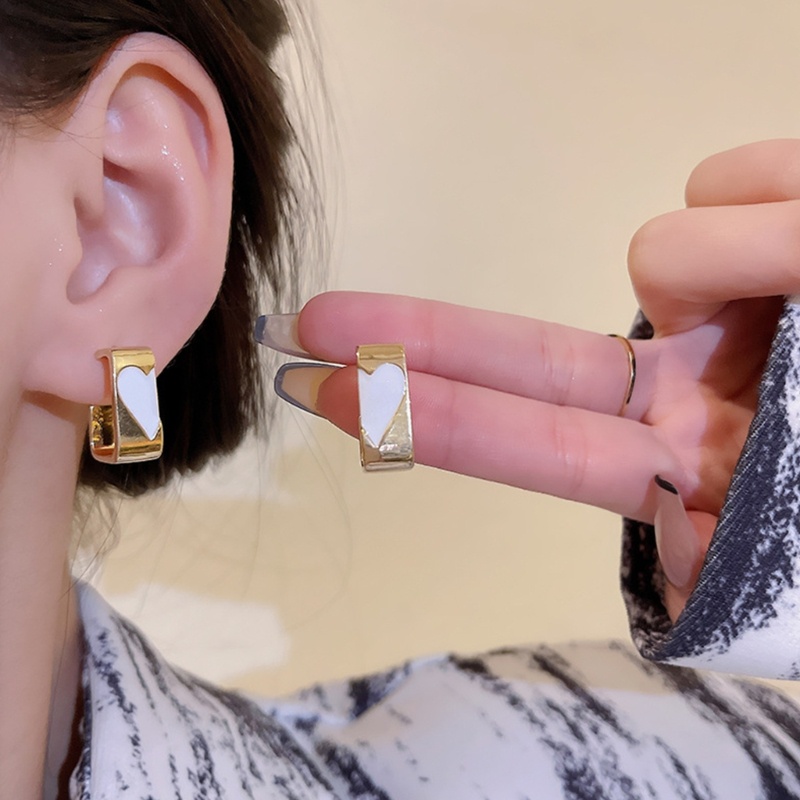 Ivy Bông Tai Ghép Nối Hình Học Vuông Trái Tim Ghép Nối Trước Và Sau Nhạy Cảm Thời Trang Âu Mỹ S