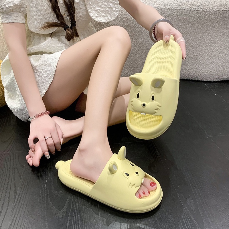 Dép Đi Trong Nhà Bằng eva Đế Mềm Họa Tiết Thỏ Hoạt Hình Thời Trang Mùa Hè 2023 Dành Cho Bé Trai Gái