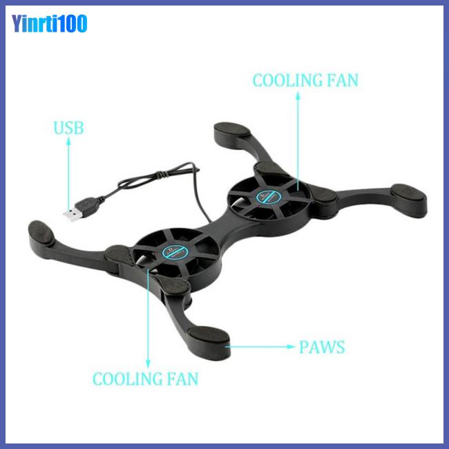 Quạt Tản Nhiệt Usb Kép Di Động Không Trơn Có Thể Gập Lại Bảo Vệ Cho Laptop