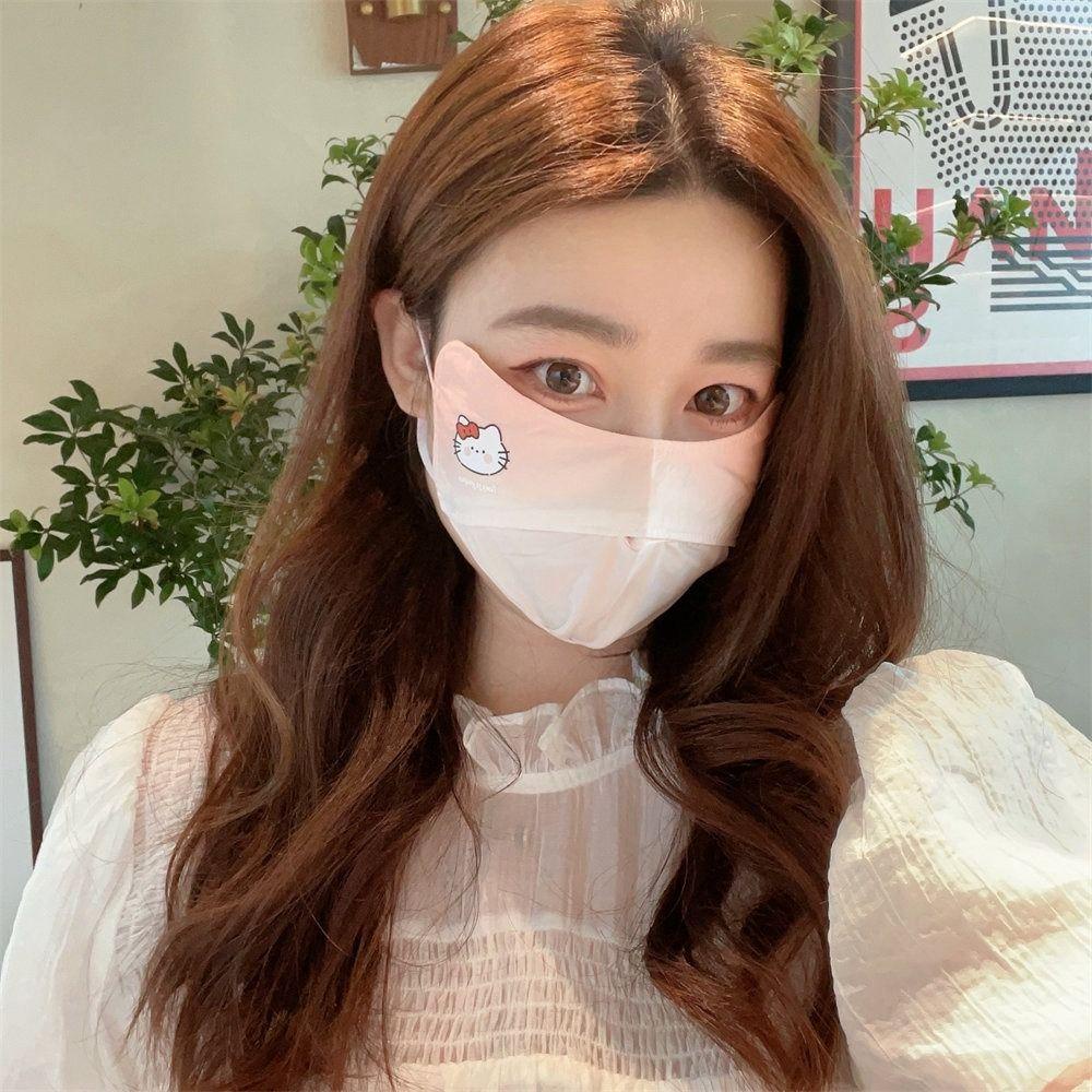 Mặt Nạ Lụa Lạnh WMES15H Bảo Vệ Mắt Chống Tia UV Hình Chú Chó Dễ Thương Cho Nữ